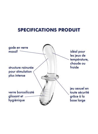 Gode en verre borosilicaté massif transparent Double Crystal Satisfyer - CC597829